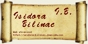 Isidora Bilinac vizit kartica